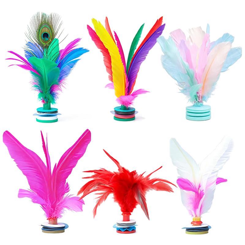 Feather Shuttlecock - 1 stuks kleurrijke veren-shuttlecock, Chinese kick-shuttlecock