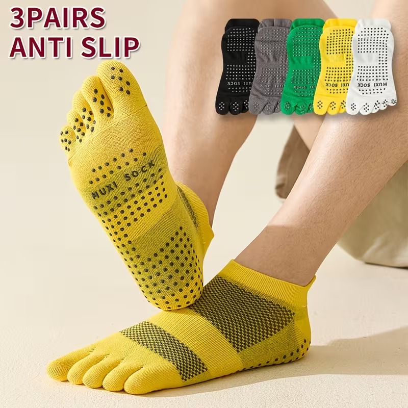Sports Grip - Heren 3-paar teensokken Antislip sokken met
