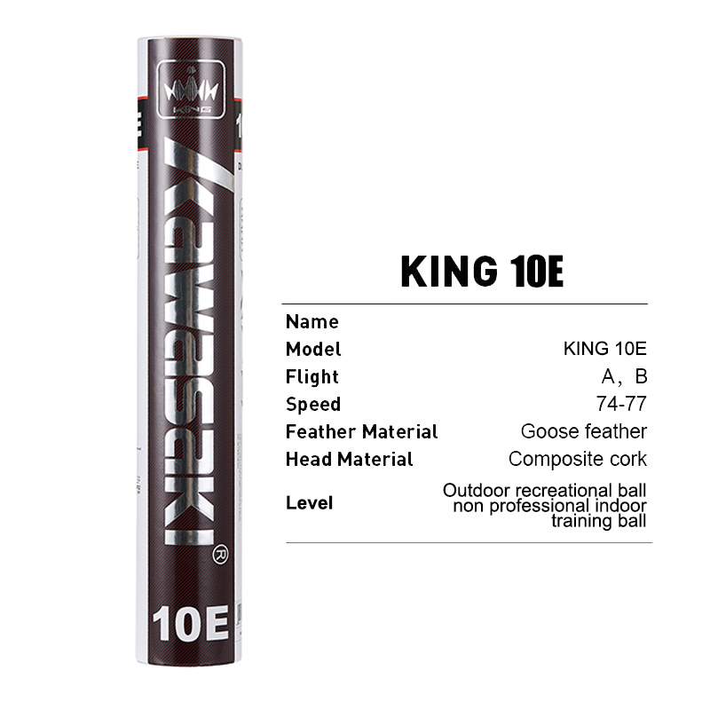 Feather Shuttlecock - Kawasaki Badminton Shuttle King 10E Ganzenveren
