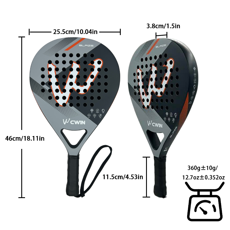 CWIN BLAZE Padel Racket 3K Gew - Badminton Racket Carbon recensie en prijs